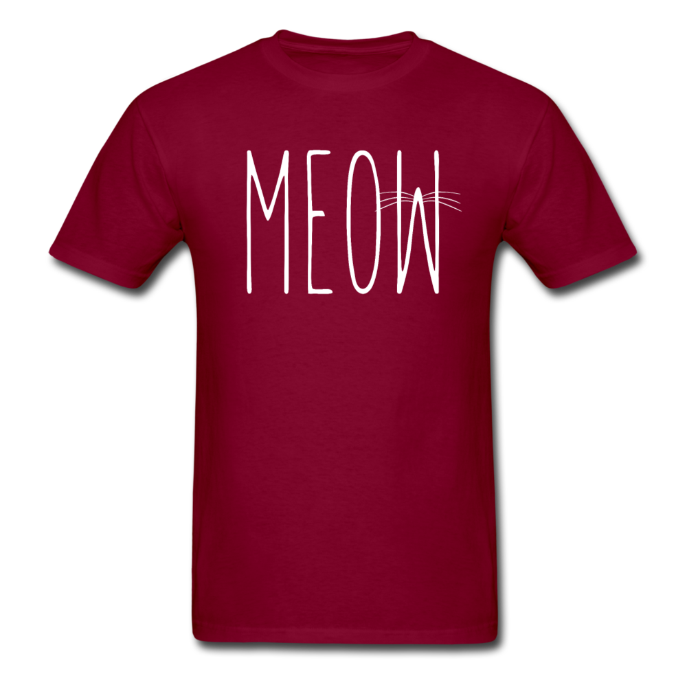 Meow - White - Unisex Classic T-Shirt - burgundy