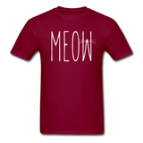 Meow - White - Unisex Classic T-Shirt - burgundy