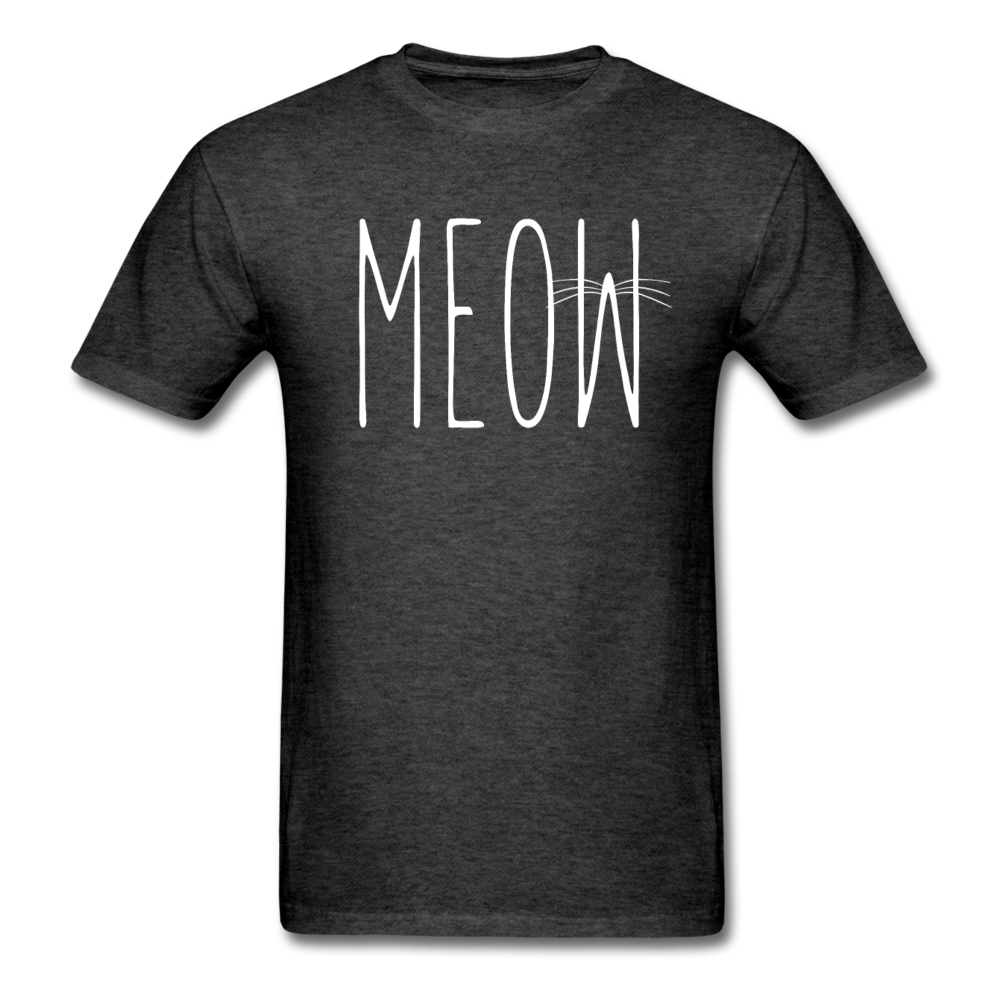 Meow - White - Unisex Classic T-Shirt - heather black