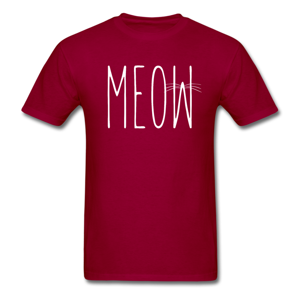 Meow - White - Unisex Classic T-Shirt - dark red