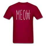Meow - White - Unisex Classic T-Shirt - dark red
