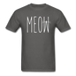 Meow - White - Unisex Classic T-Shirt - charcoal