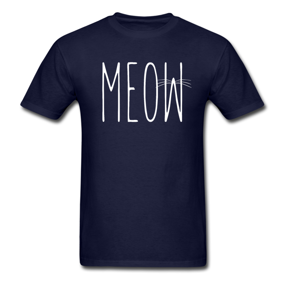 Meow - White - Unisex Classic T-Shirt - navy