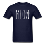 Meow - White - Unisex Classic T-Shirt - navy