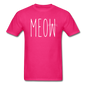 Meow - White - Unisex Classic T-Shirt - fuchsia