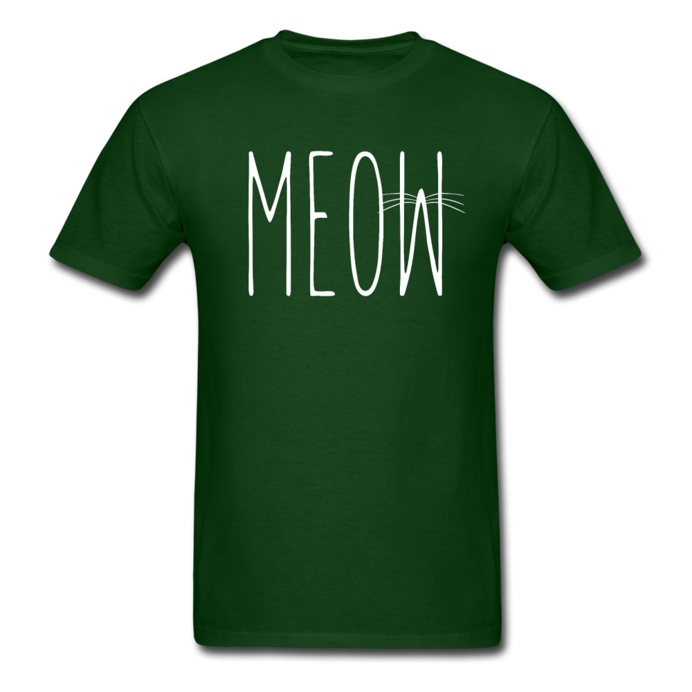 Meow - White - Unisex Classic T-Shirt - forest green