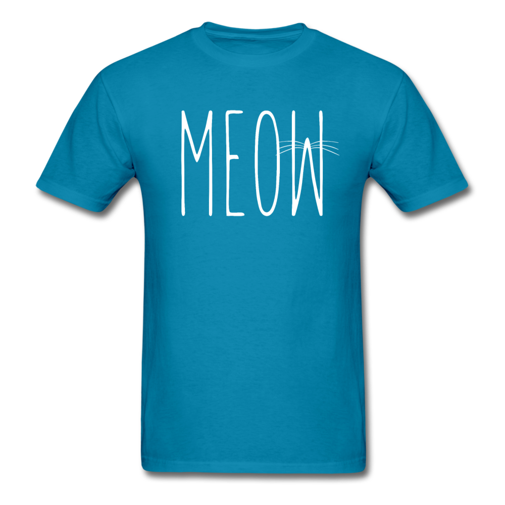 Meow - White - Unisex Classic T-Shirt - turquoise