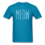 Meow - White - Unisex Classic T-Shirt - turquoise