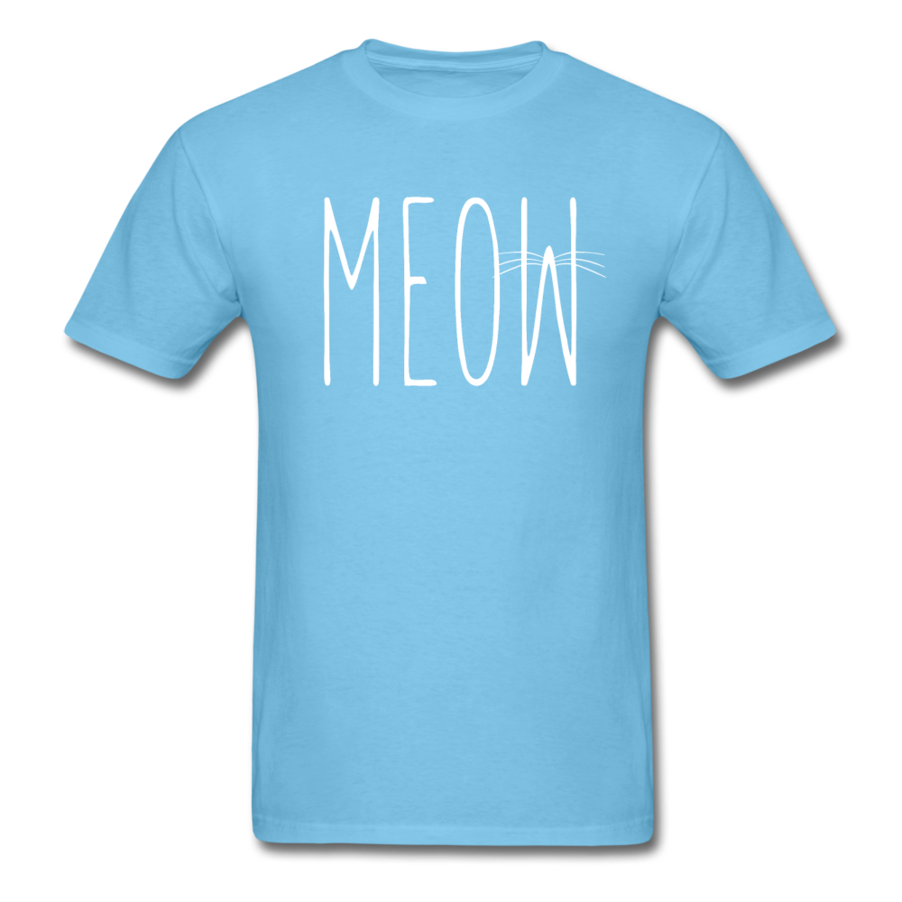 Meow - White - Unisex Classic T-Shirt - aquatic blue