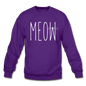 Meow - White - Crewneck Sweatshirt - purple