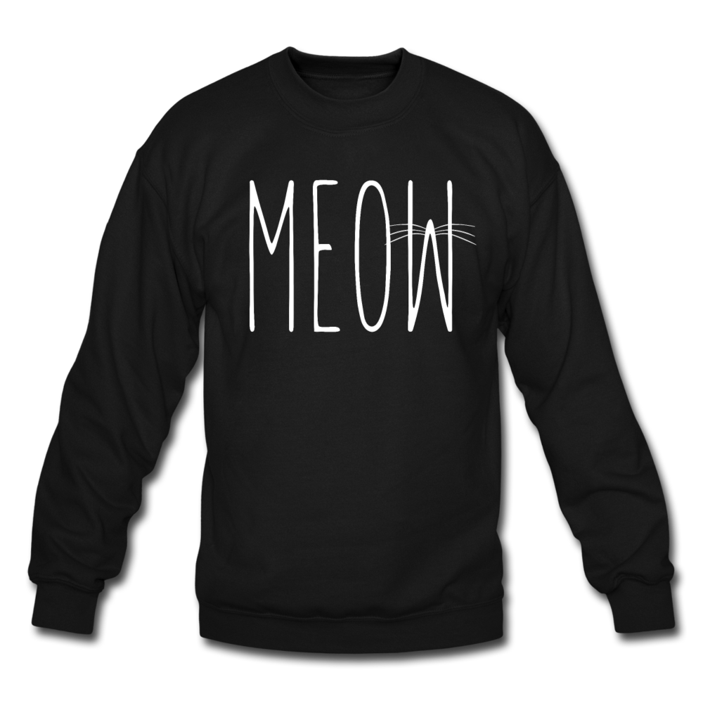 Meow - White - Crewneck Sweatshirt - black