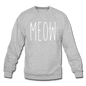 Meow - White - Crewneck Sweatshirt - heather gray