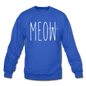 Meow - White - Crewneck Sweatshirt - royal blue