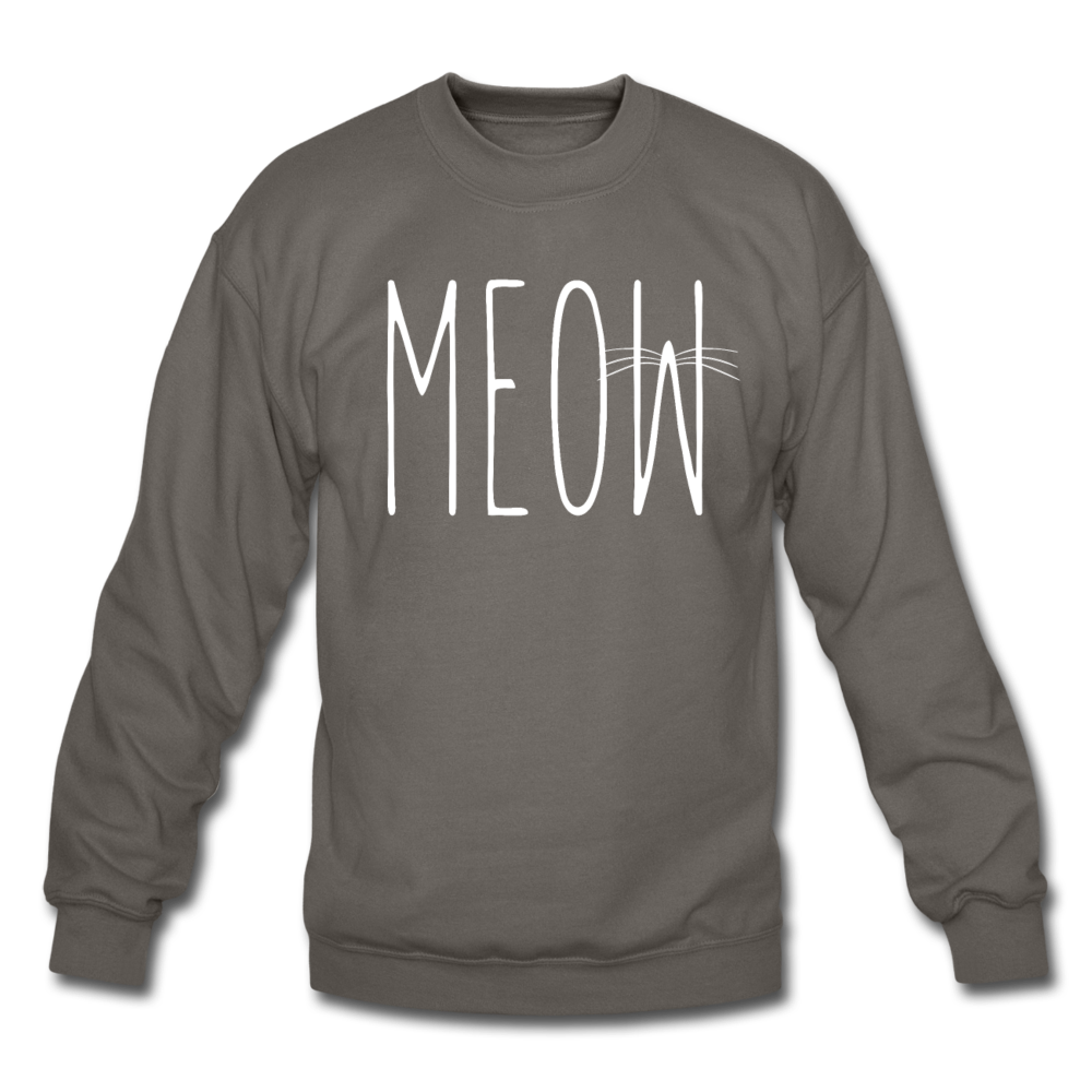 Meow - White - Crewneck Sweatshirt - asphalt gray