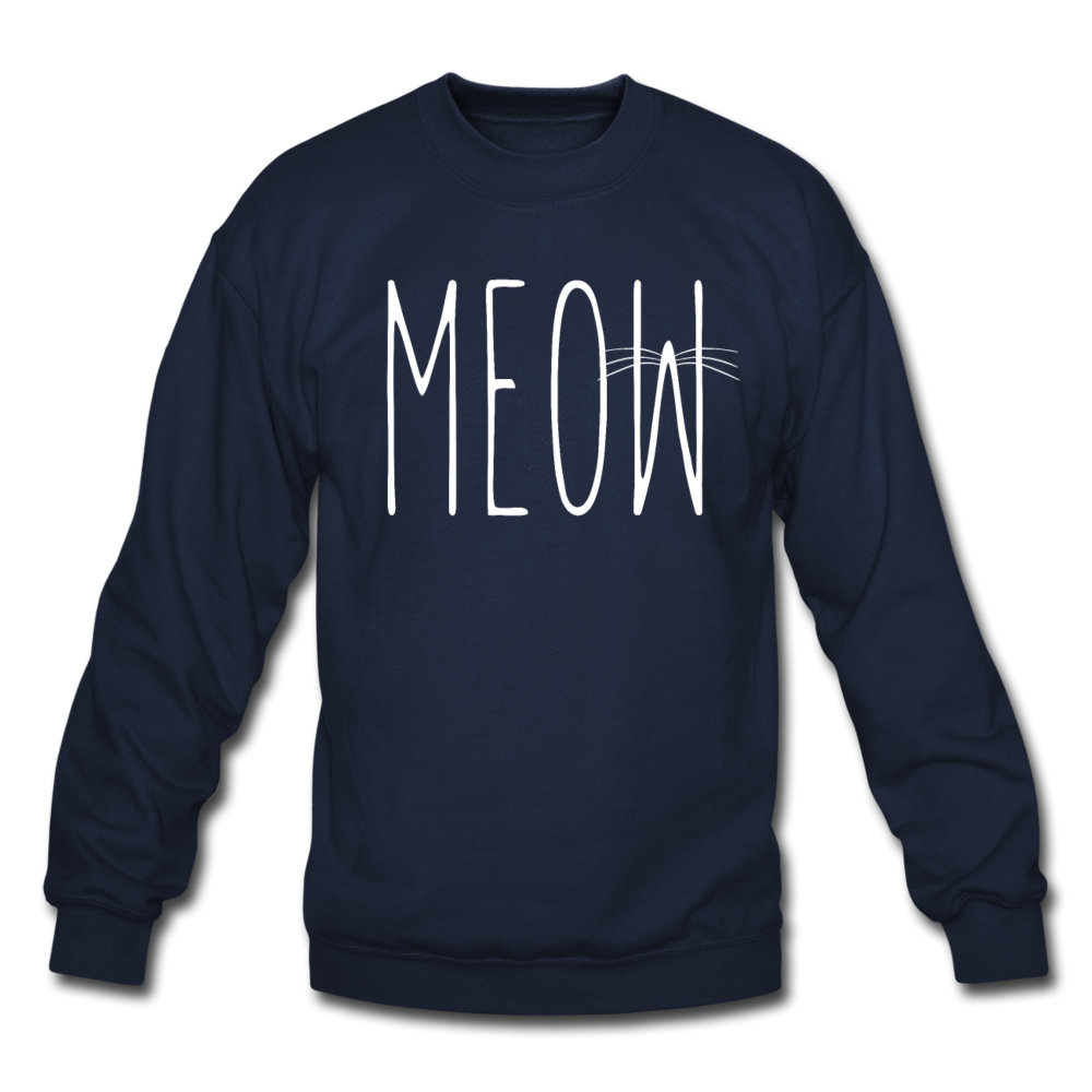 Meow - White - Crewneck Sweatshirt - navy