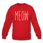 Meow - White - Crewneck Sweatshirt - red