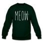 Meow - White - Crewneck Sweatshirt - forest green