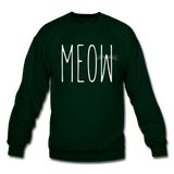 Meow - White - Crewneck Sweatshirt - forest green