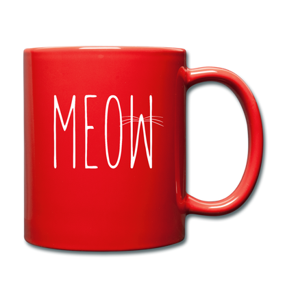 Meow - White - Full Color Mug - red