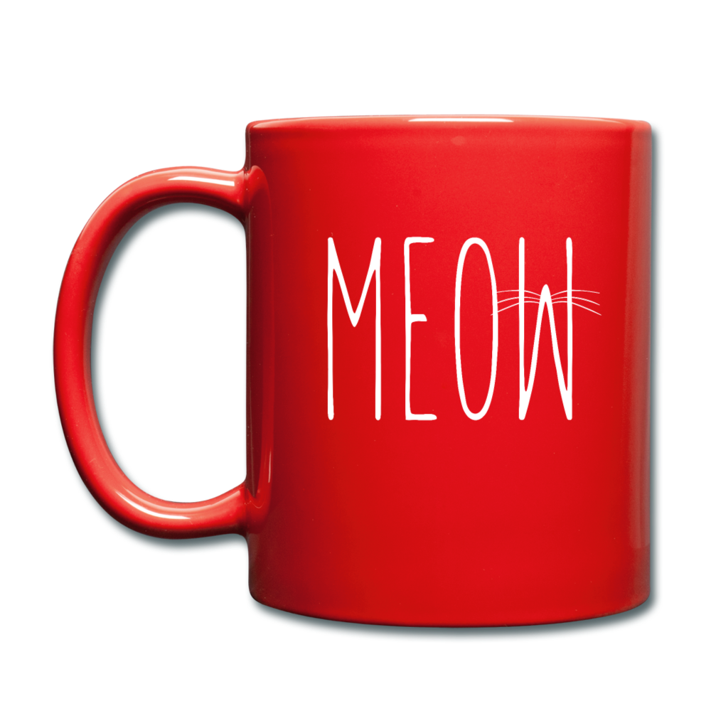 Meow - White - Full Color Mug - red