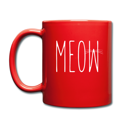 Meow - White - Full Color Mug - red