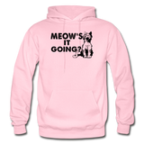 Meow's It Going - Black - Gildan Heavy Blend Adult Hoodie - light pink