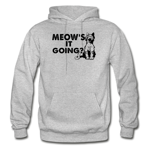 Meow's It Going - Black - Gildan Heavy Blend Adult Hoodie - heather gray