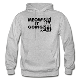 Meow's It Going - Black - Gildan Heavy Blend Adult Hoodie - heather gray
