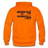 Meow's It Going - Black - Gildan Heavy Blend Adult Hoodie - orange