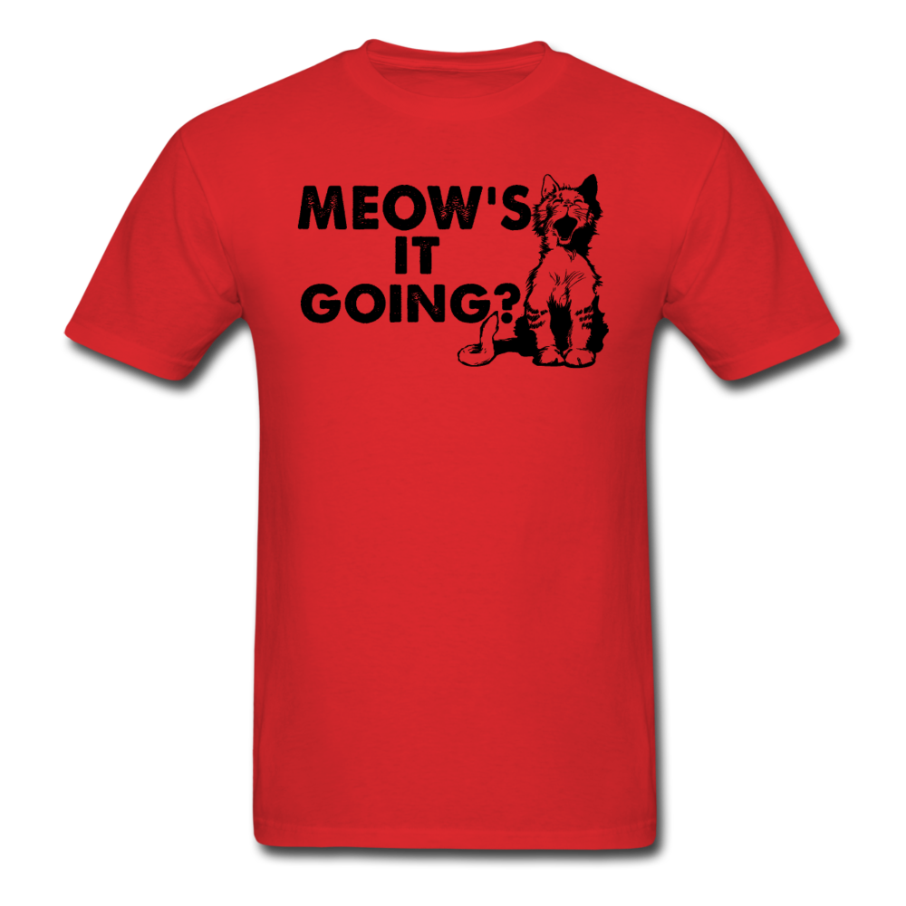 Meow's It Going - Black - Unisex Classic T-Shirt - red