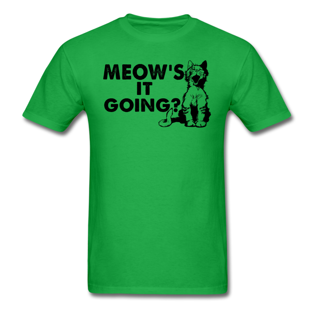 Meow's It Going - Black - Unisex Classic T-Shirt - bright green