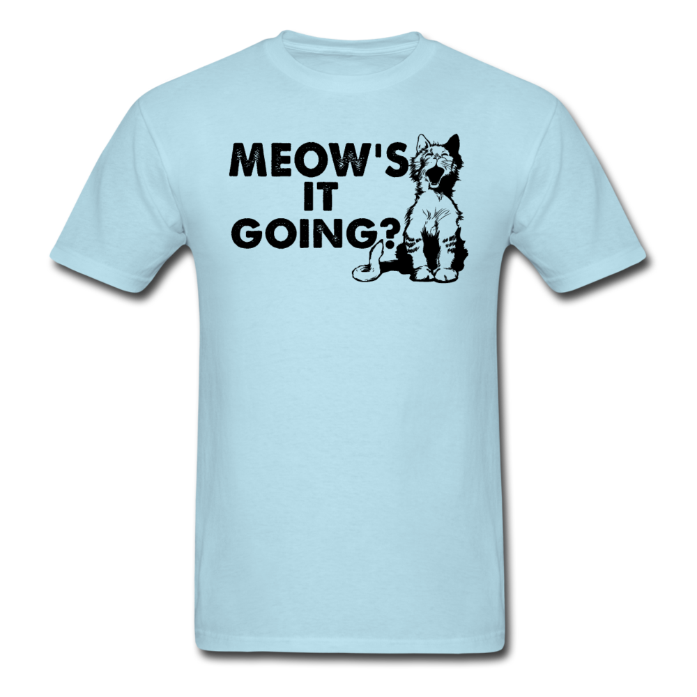 Meow's It Going - Black - Unisex Classic T-Shirt - powder blue