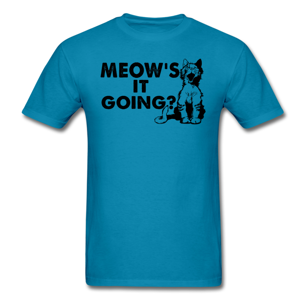 Meow's It Going - Black - Unisex Classic T-Shirt - turquoise