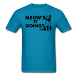 Meow's It Going - Black - Unisex Classic T-Shirt - turquoise