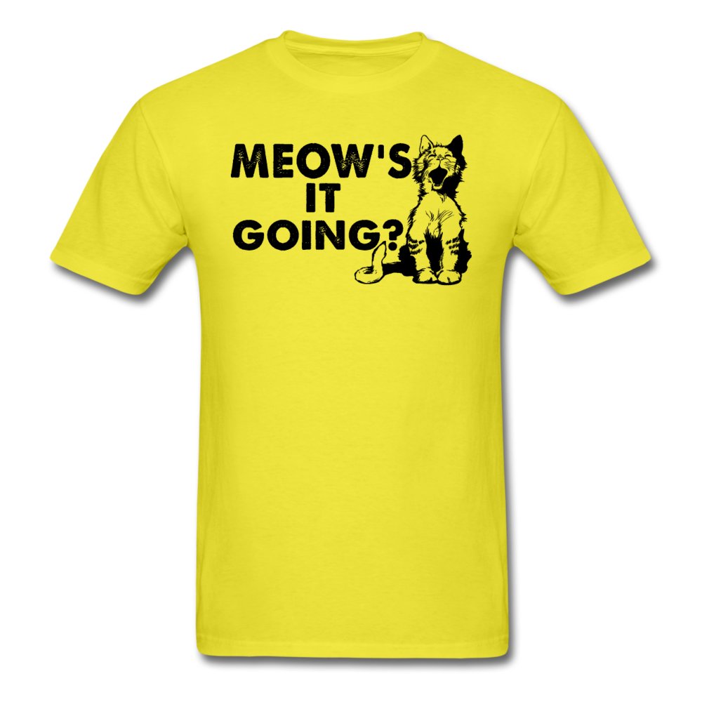 Meow's It Going - Black - Unisex Classic T-Shirt - yellow