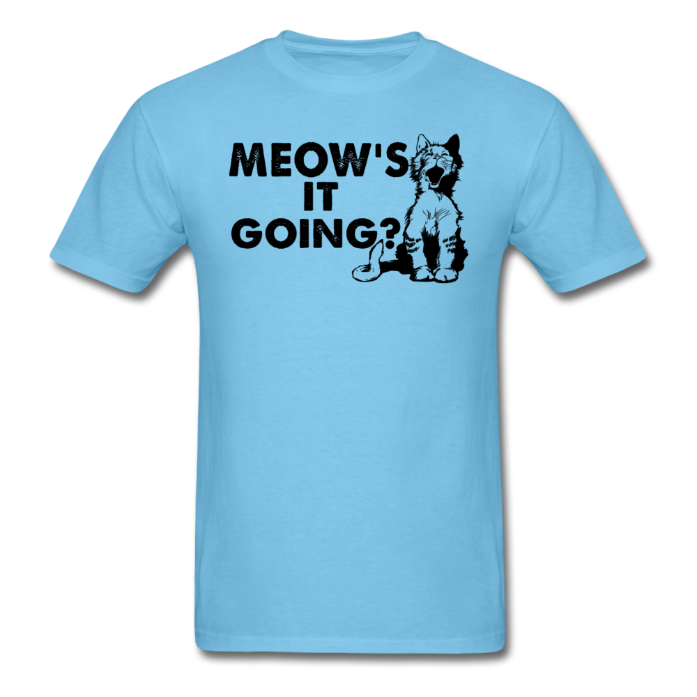 Meow's It Going - Black - Unisex Classic T-Shirt - aquatic blue