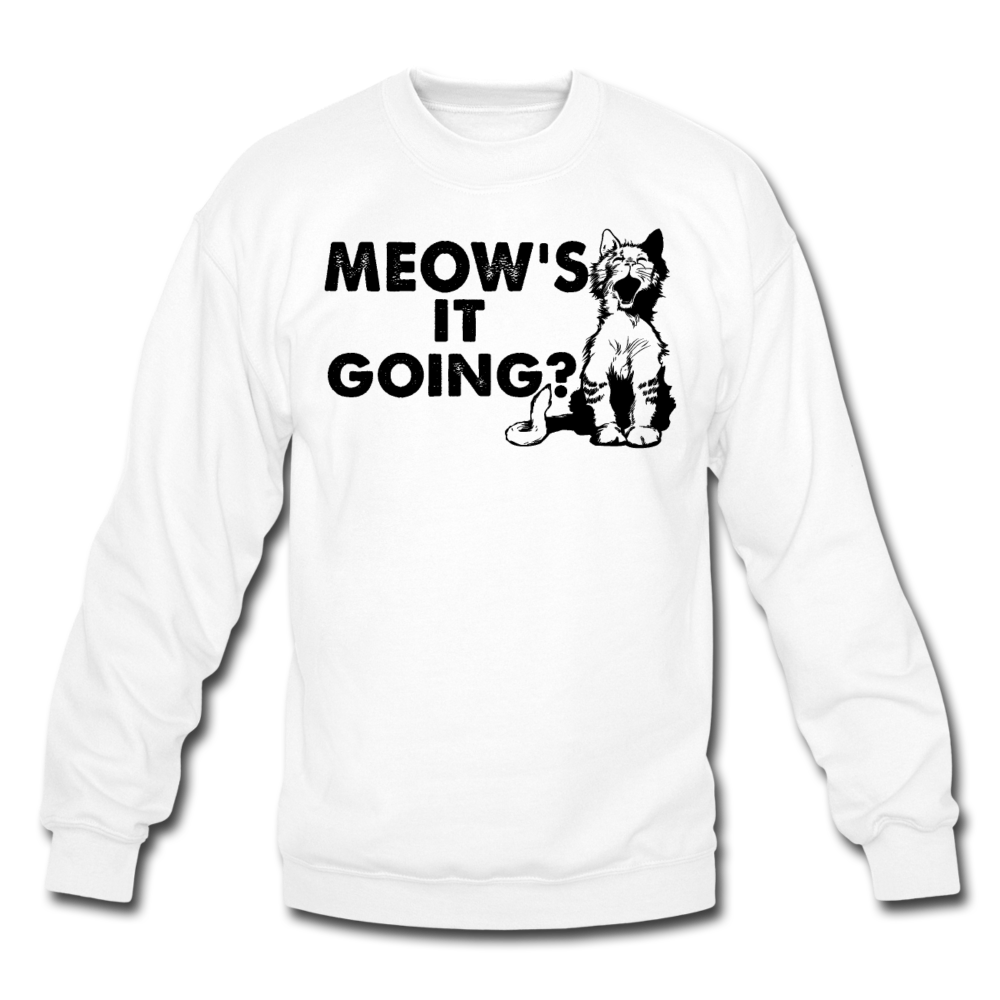 Meow's It Going - Black - Crewneck Sweatshirt - white