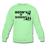 Meow's It Going - Black - Crewneck Sweatshirt - lime