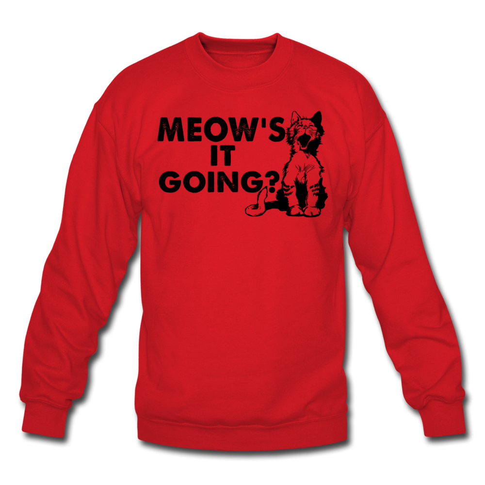 Meow's It Going - Black - Crewneck Sweatshirt - red