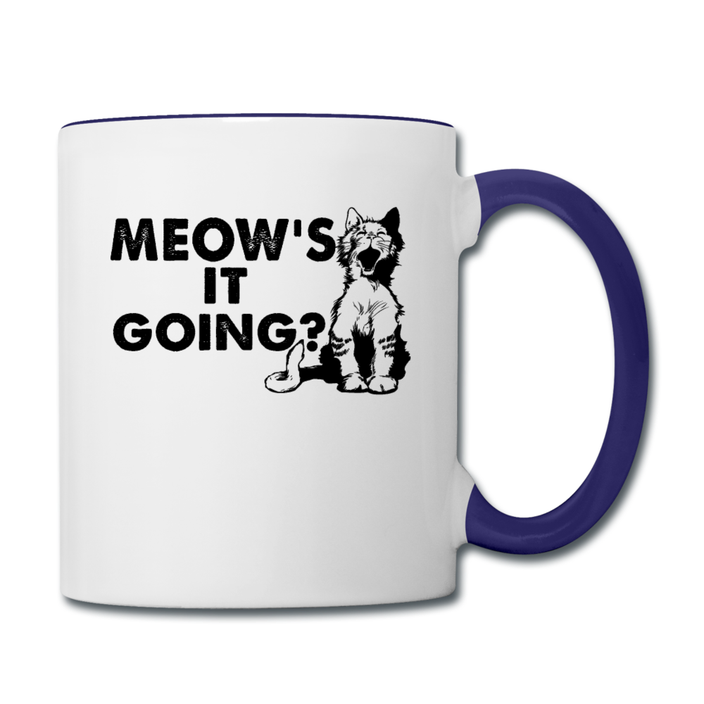 Meow's It Going - Black - Contrast Coffee Mug - white/cobalt blue