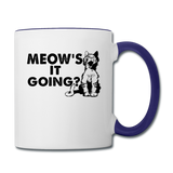 Meow's It Going - Black - Contrast Coffee Mug - white/cobalt blue