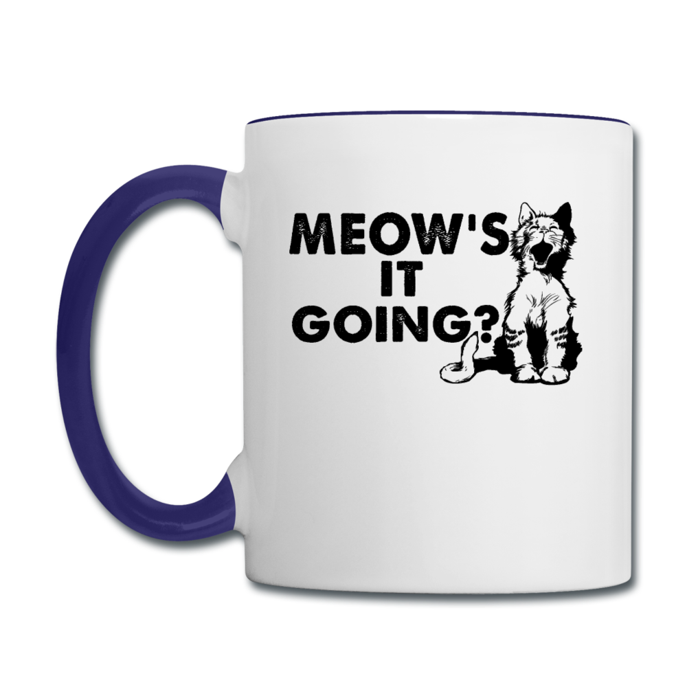 Meow's It Going - Black - Contrast Coffee Mug - white/cobalt blue