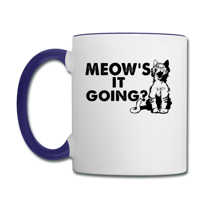 Meow's It Going - Black - Contrast Coffee Mug - white/cobalt blue