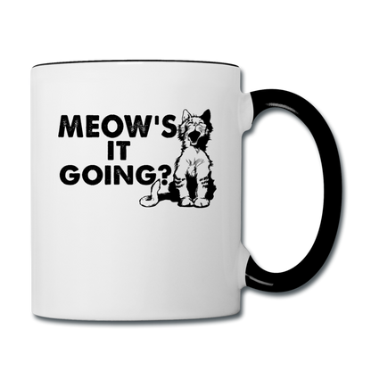 Meow's It Going - Black - Contrast Coffee Mug - white/black