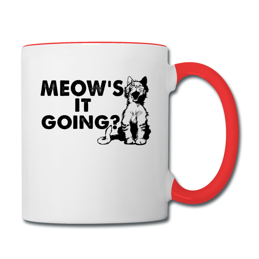 Meow's It Going - Black - Contrast Coffee Mug - white/red