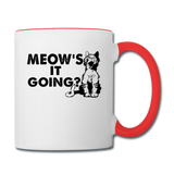 Meow's It Going - Black - Contrast Coffee Mug - white/red