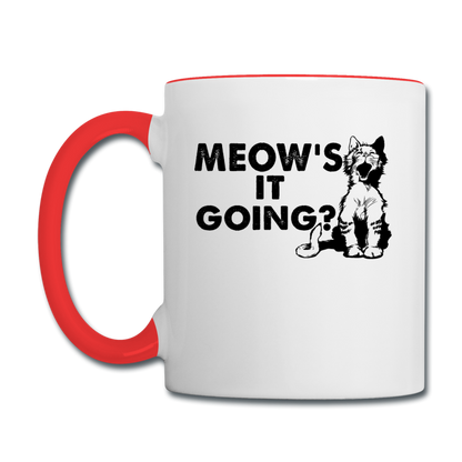 Meow's It Going - Black - Contrast Coffee Mug - white/red