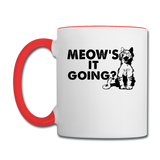 Meow's It Going - Black - Contrast Coffee Mug - white/red