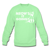 Meow's It Going - White - Crewneck Sweatshirt - lime