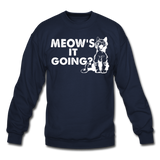 Meow's It Going - White - Crewneck Sweatshirt - navy